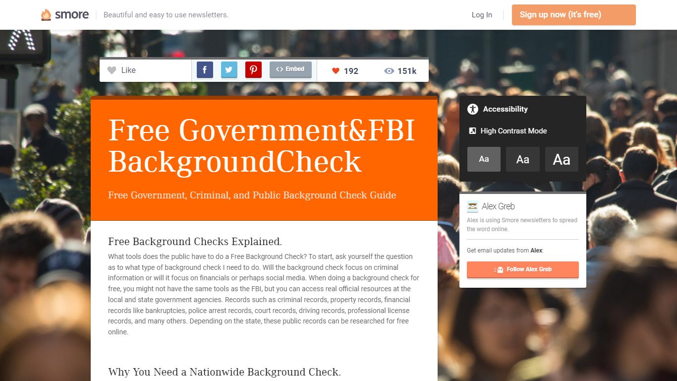 Free Government&FBI BackgroundCheck | Smore Newsletters for Business